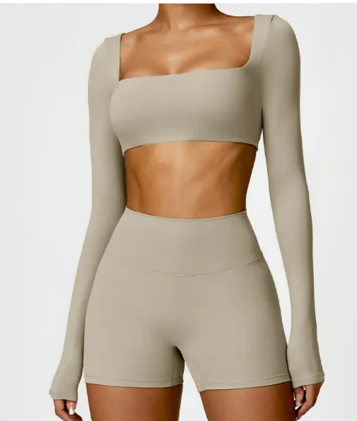 Long Sleeve Square-cut Top