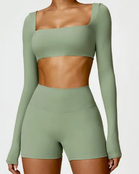 Long Sleeve Square-cut Top