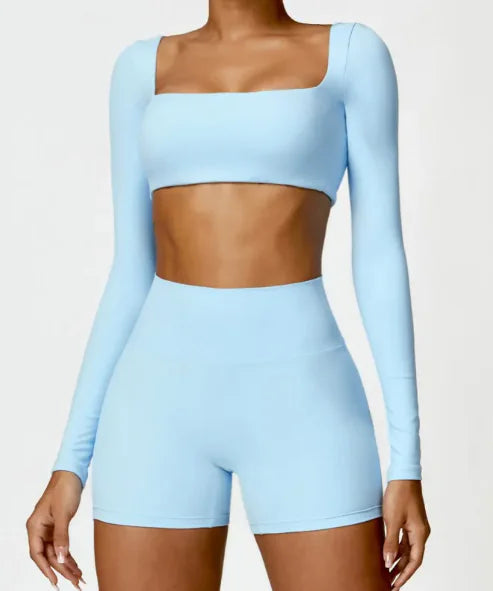 Long Sleeve Square-cut Top