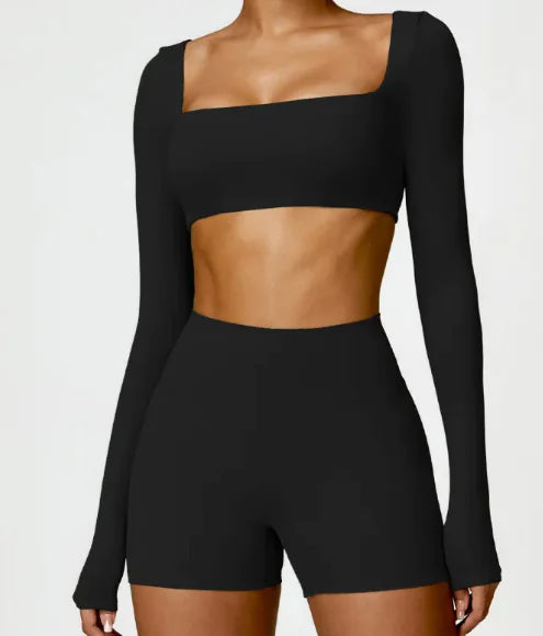 Long Sleeve Square-cut Top