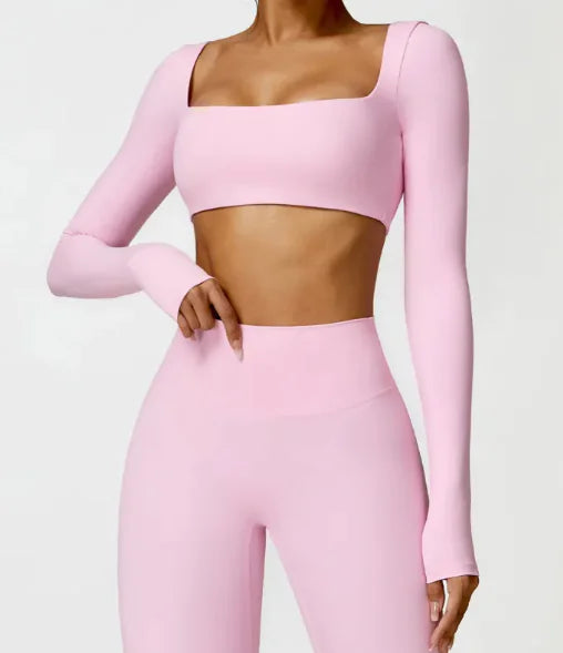 Long Sleeve Square-cut Top